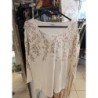 tshirt manches longues blanc bordures fleuris Damart taille 46/48