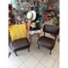 fauteuil vintage marron et noir
