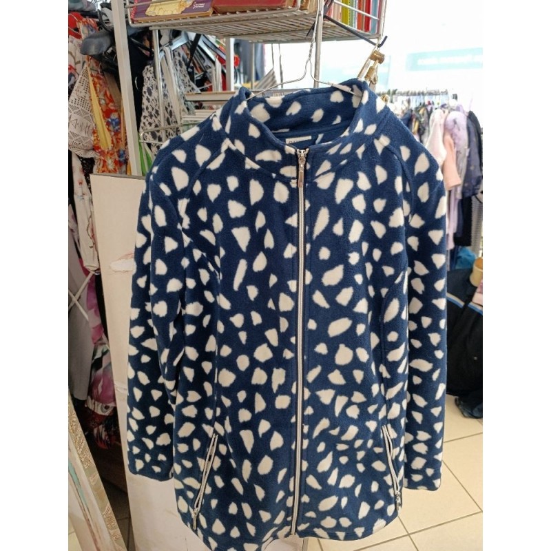 gilet veste polaire marine et blanche Damart taille 46/48