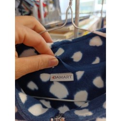 gilet veste polaire marine et blanche Damart taille 46/48