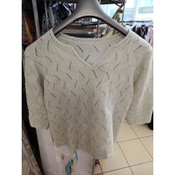 Pull vert pastel manches...