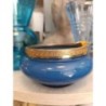 cendrier vintage en opaline bleu