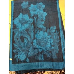écharpe bleue et noire...