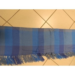 écharpe à carreaux bleus