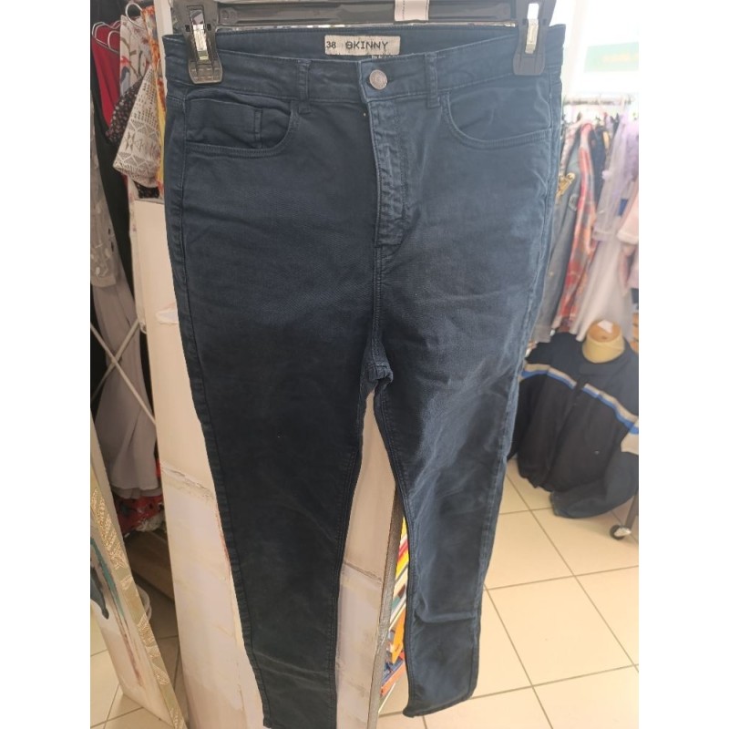 pantalon slim bleu marine taille 38