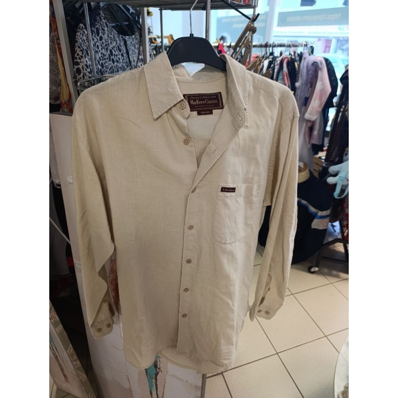 chemise homme beige marlboro taille M
