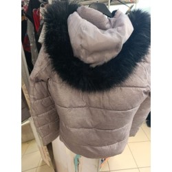 doudoune grise capuche femme taille 38