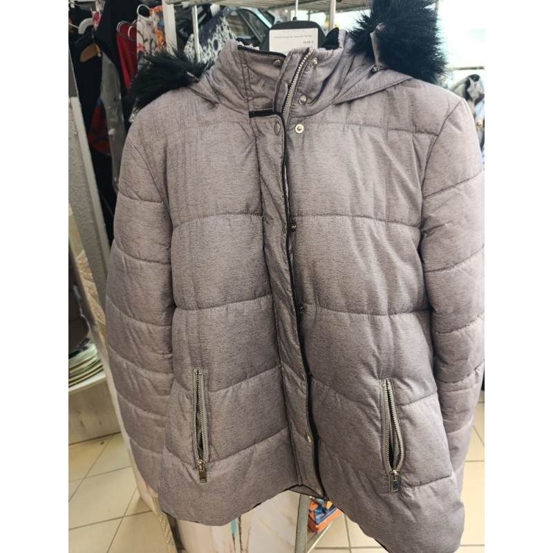 doudoune grise capuche femme taille 38