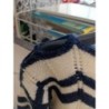 pull rayures bleu marine grande taille fait main