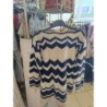 pull rayures bleu marine grande taille fait main