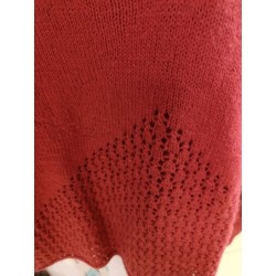 pull rose col djellaba ajouré niveau du ventre fait main grande taille