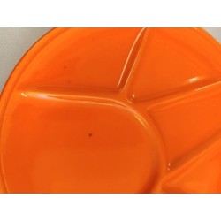 lot 3 assiettes à fondue vintage orange