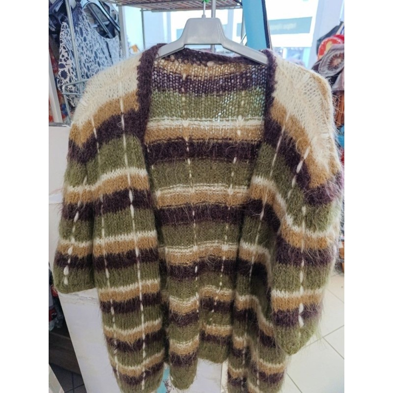 gilet manches courtes couleurs automnale mohair grande taille