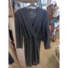 robe noire manches longues col cache coeur chic taille 46-48