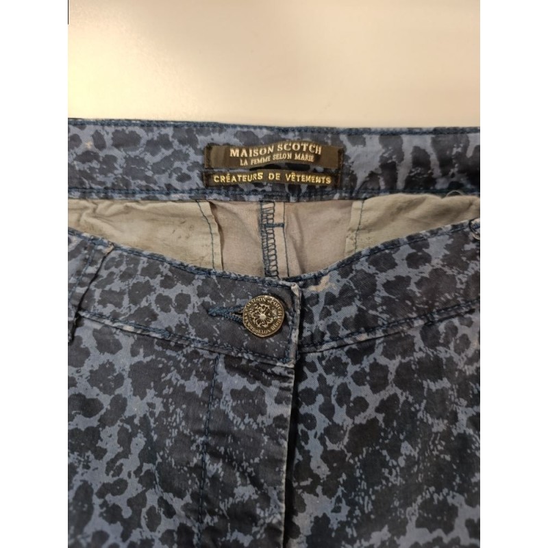 pantalon bleu léopard maison scotch taille 40