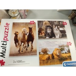 lot de 3 puzzles animaux...