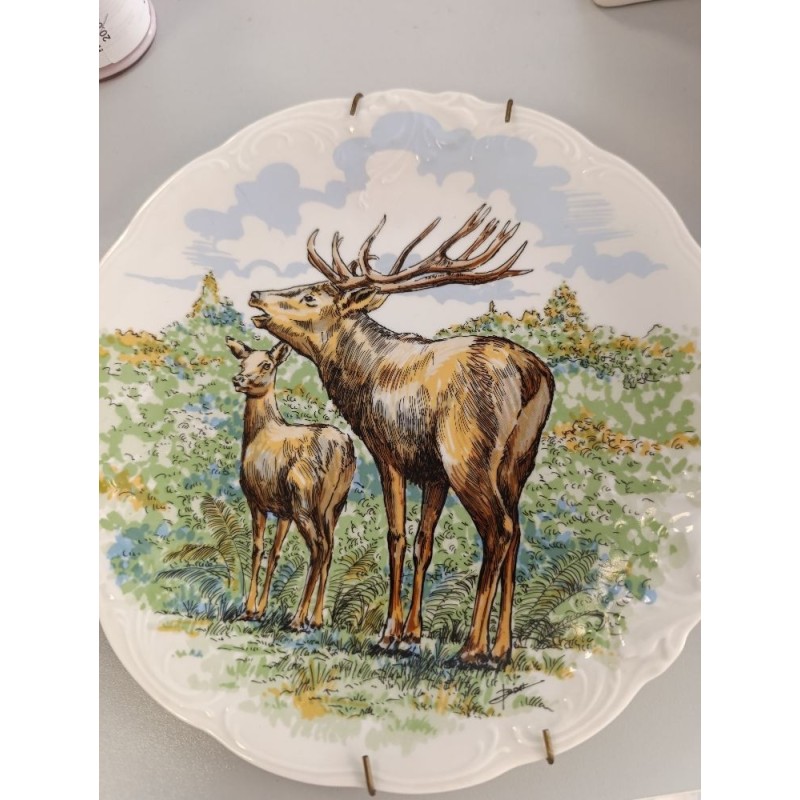 assiette décorative automnale cerf nem