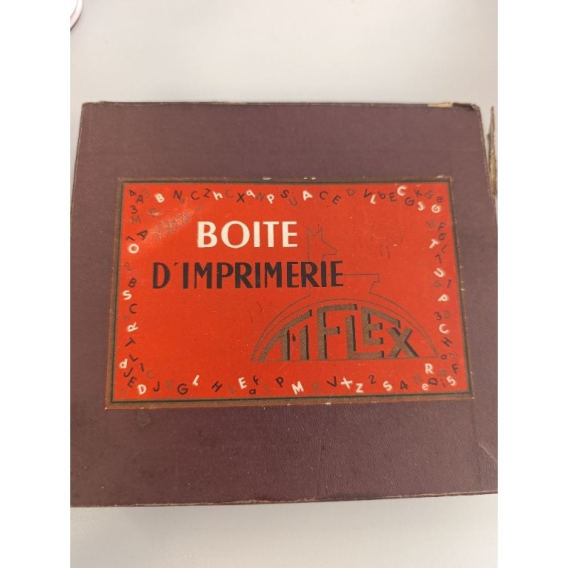 ensemble boite d'imprimerie vintage fiflex