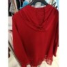 pull tunique rouge foncé à capuche taille M