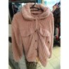 veste rose d'autone toute douce tissu type peluche taille L