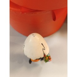 figurine vintage calimero bouquet fleurs