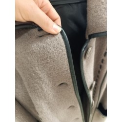 manteau beige surpiqûres noires taille 46 eu