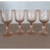 lot de 4 verres vintages arcopal teintés rose Rosaline