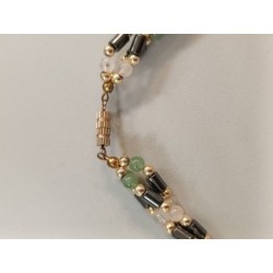 collier en adventurine et quartz