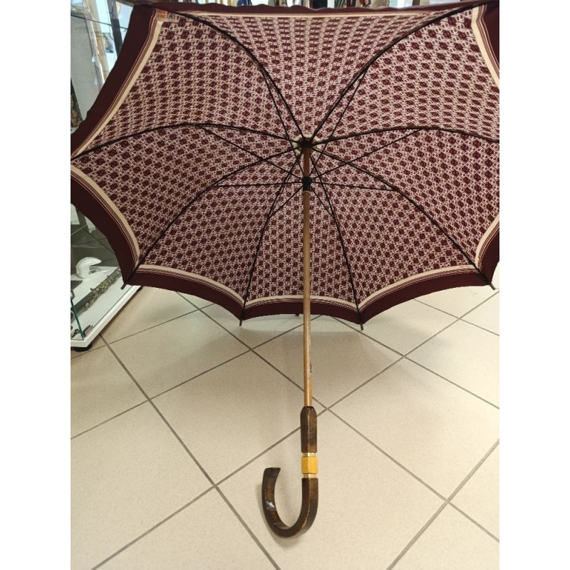 parapluie vintage bordeaux manche bois