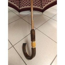 parapluie vintage bordeaux manche bois