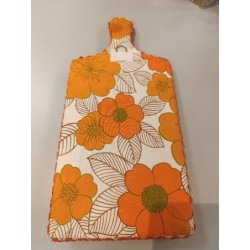 planche bloc note vintage fleurs oranges à accrocher