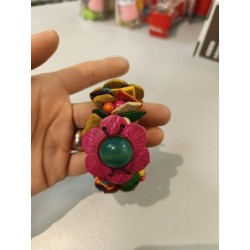 bracelet en bois fleurs...