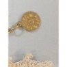 collier style vintage chaine plaqué or carven Paris bord crocheté blanc