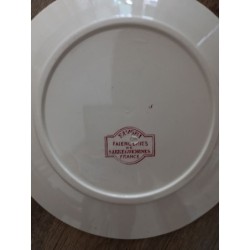 assiette à déssert sarreguemines favori rouge