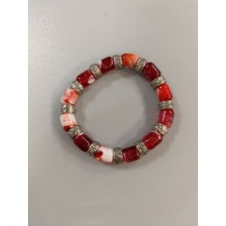 bracelet perles verre rouge...