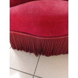 fauteuil crapaud velours rouge