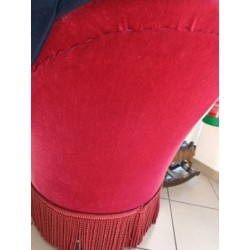fauteuil crapaud velours rouge