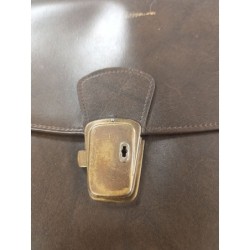 serviette en cuir vintage marron