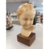 buste en cire vernet edit-pigalle (1714-1785) la rieuse + socle bois