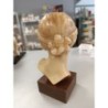 buste en cire vernet edit-pigalle (1714-1785) la rieuse + socle bois