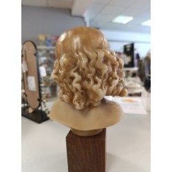 buste en cire portrait de jeune fille + socle bois