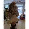 buste en cire jeune fille Louise Brongiart d'après Jean Antoine Houdon + socle