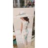 grande toile moderne jeune femme au chapeau